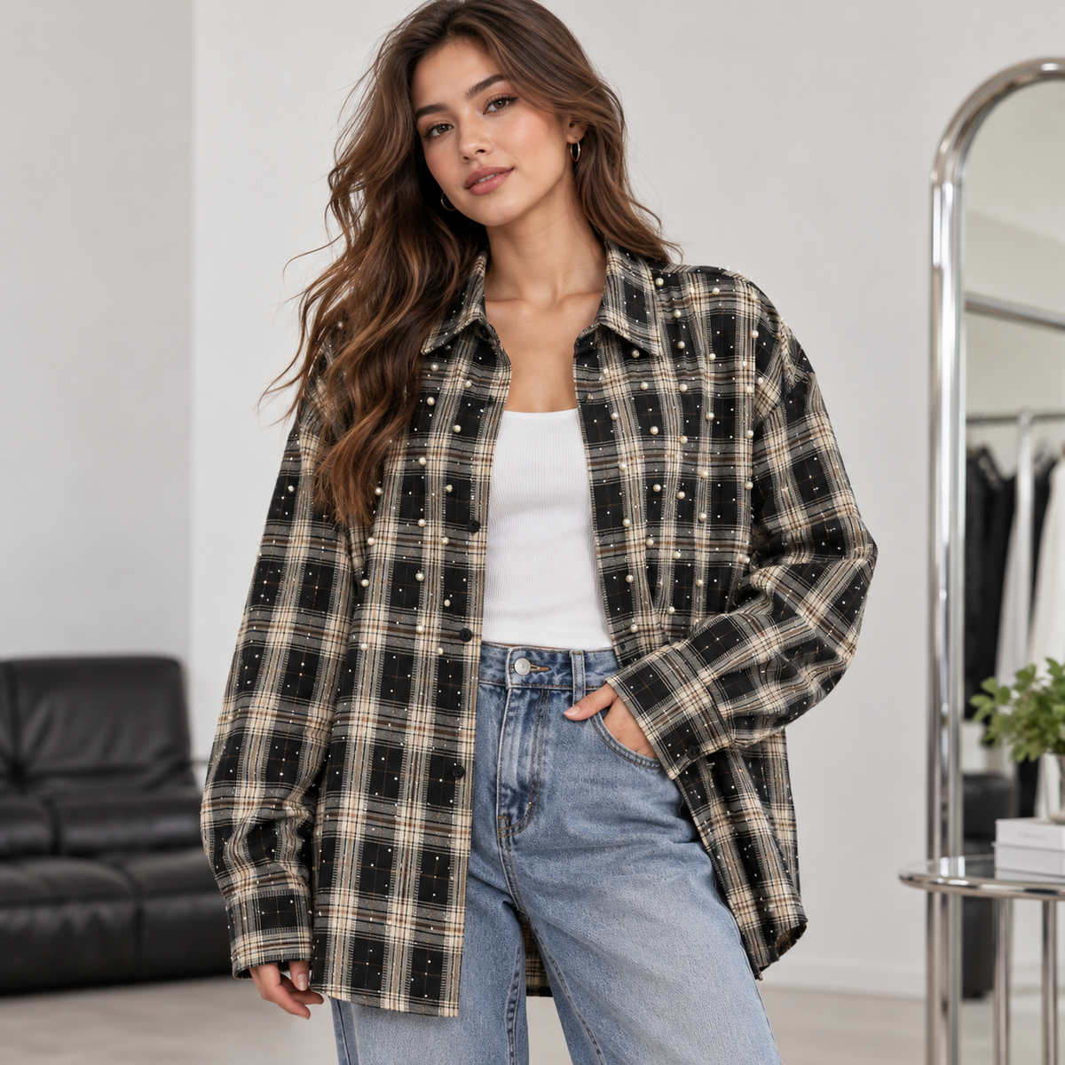 Camicia Pearl a Quadri