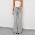 Jeans Flare Sabbiato a Zampa - foto 1